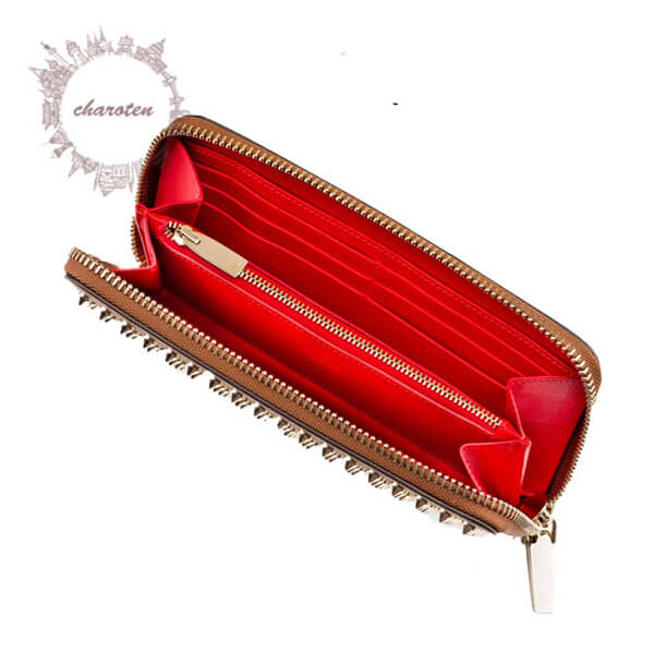 2017SS Christian Louboutin ルブタンスーパーコピー 財布 カード12枚収納可 スタッズジップW